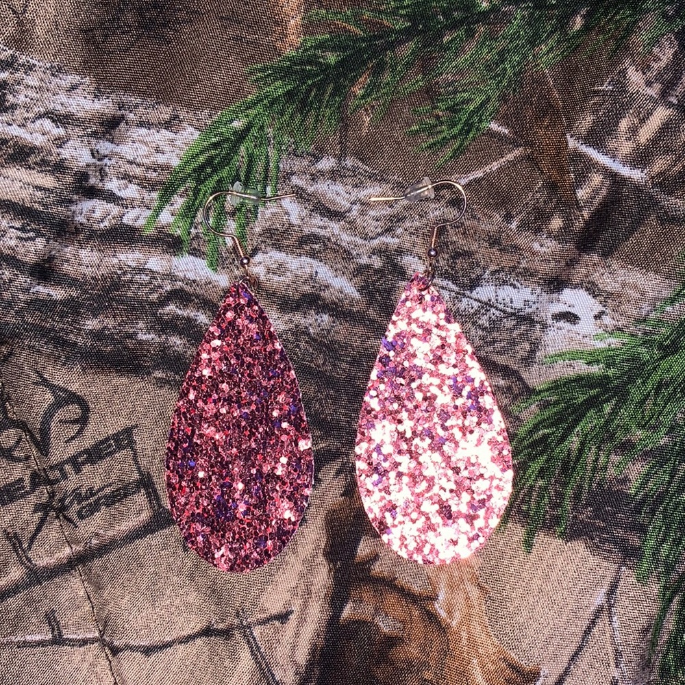 Glitter Pink Earrings